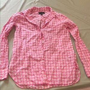 J. Crew Pink and White Checkered Shirt